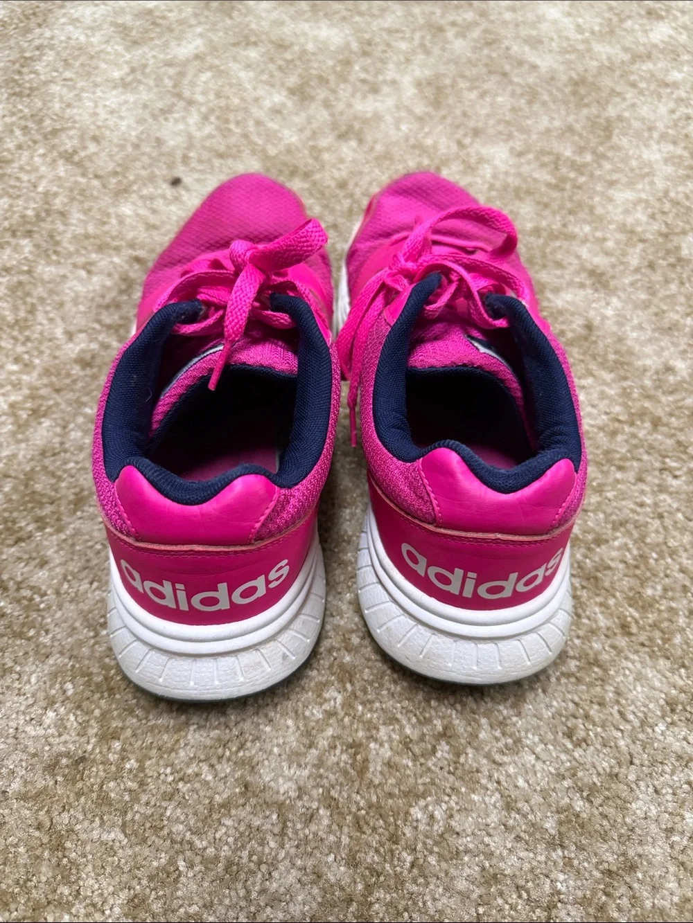 adidas Women’s Hot Pink Athletic Sneakers with Silver Stripes